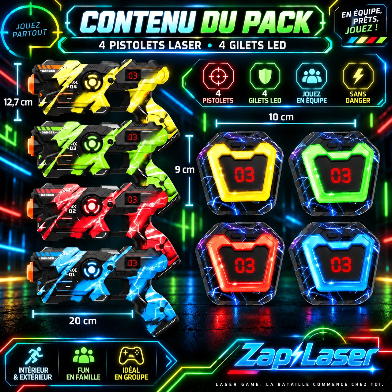 Contenu du pack ZapLaser